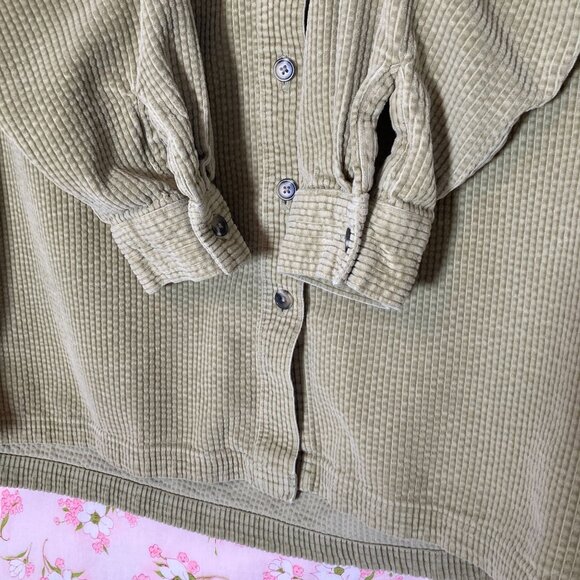 vtg vintage ll bean corduroy  shacket  90s cottage core grandma celery green - Picture 6 of 8